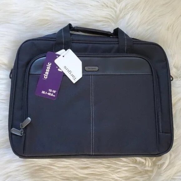 Targus Classic Slim Briefcase Messenger Ergonomic Padded Laptop Bag - Picture 3 of 9